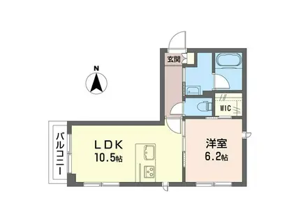 ディオーレ南台(1LDK/3階)の間取り写真