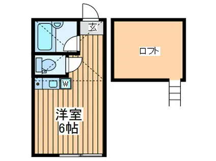ユナイト仲通マリアージュの杜(ワンルーム/2階)の間取り写真
