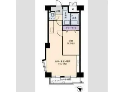 多賀城ロジュマンG棟(1LDK/11階)の間取り写真