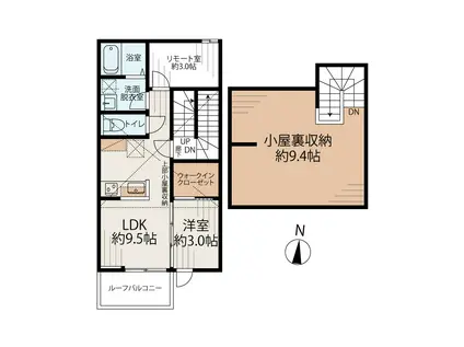 LA CLAIR(1SLDK/2階)の間取り写真