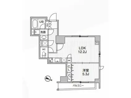 CAVANA八丁堀(1LDK/9階)の間取り写真