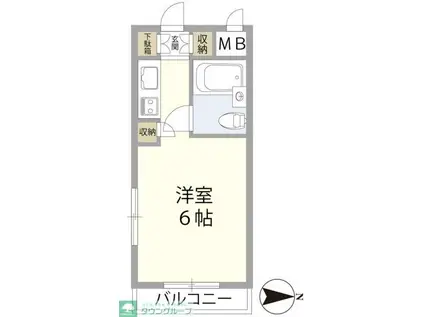 SKCパレス(ワンルーム/3階)の間取り写真