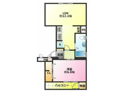 親和マンション(1LDK/4階)の間取り写真