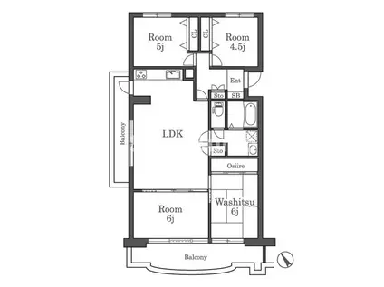 アーベインルネス梅光園5号棟(4LDK/4階)の間取り写真