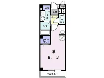 MILKY WAY(ワンルーム/2階)の間取り写真