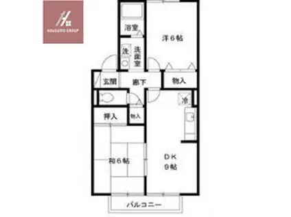 RIHITO八尾B棟(2DK/2階)の間取り写真