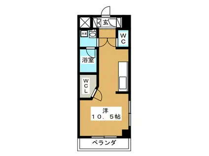 ビバ・ルネサンスII(ワンルーム/6階)の間取り写真