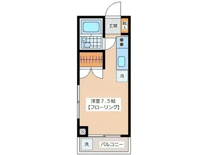 ゼンコービル(ワンルーム/4階)の間取り写真