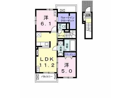 パークハイム則武(2LDK/2階)の間取り写真