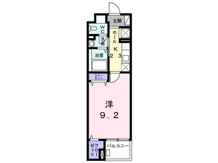 SUN16浜町(1K/5階)の間取り写真