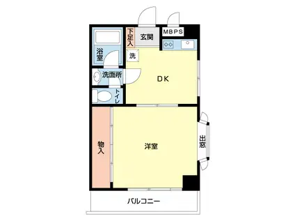 パレ・ドール田端(1DK/3階)の間取り写真