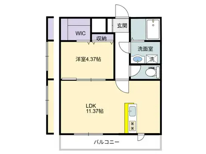 センチュリーヒルズ新鎌ヶ谷(1LDK/2階)の間取り写真