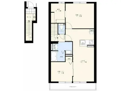 CASA・LA・LUCE(2LDK/2階)の間取り写真