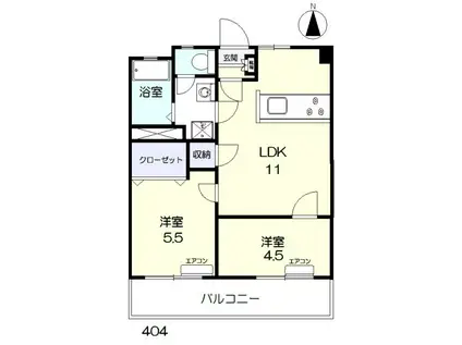 BAYSAIDE OKAYAMA(2LDK/4階)の間取り写真