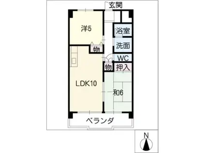 エコタウン勝川(2LDK/3階)の間取り写真