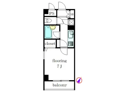 エクセルダイア蒲田III(1K/4階)の間取り写真