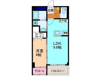 カーサフレンテ長江(1LDK/1階)の間取り写真
