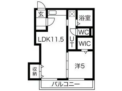 クイール加納(1LDK/5階)の間取り写真