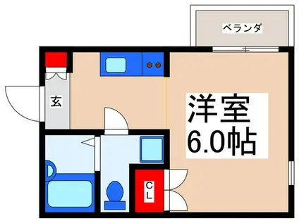 サンタリタ舞浜(ワンルーム/1階)の間取り写真