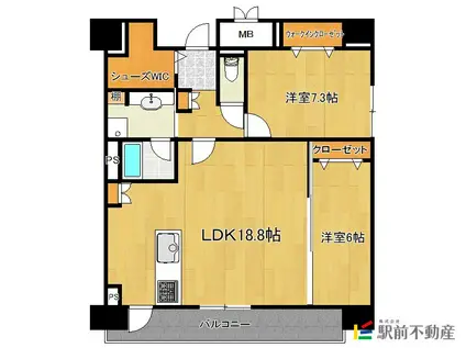 ADORABLE(1LDK/10階)の間取り写真