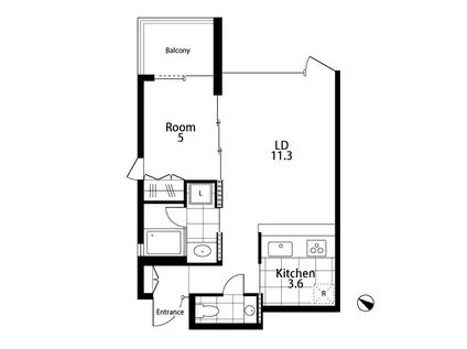 KNOT花房山(1LDK/3階)の間取り写真