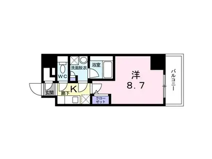 広尾ビューヒルズ(1K/3階)の間取り写真