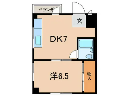 甲南レジデンス(1DK/4階)の間取り写真