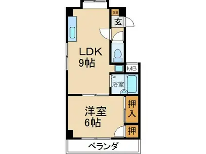 シャイン・シャトー香里(1LDK/3階)の間取り写真