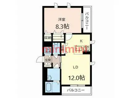 ロザレス大住(1LDK/2階)の間取り写真