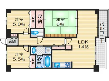 アコール隆豊(3LDK/1階)の間取り写真