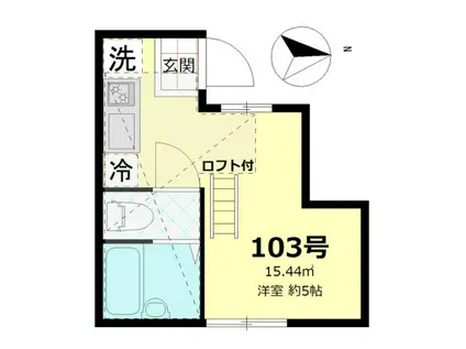コンフォールブラン南蒲田(ワンルーム/1階)の間取り写真