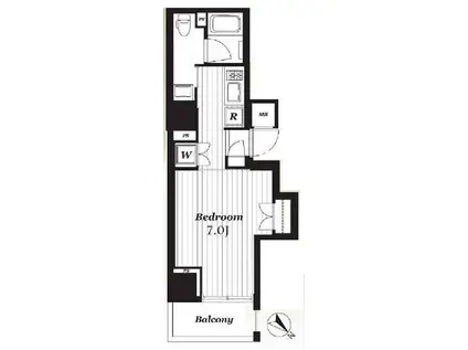 オープンレジデンシア銀座二丁目(1K/6階)の間取り写真