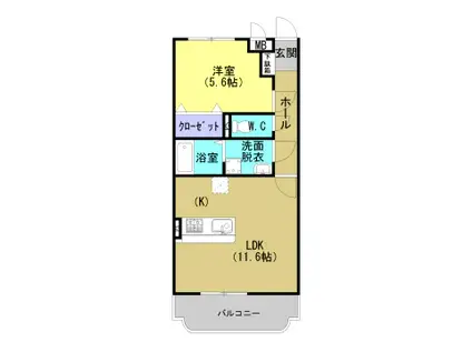 Y&M美怜II(1LDK/3階)の間取り写真