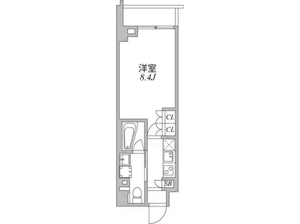 ASYL COURT 麻布十番 アジールコート麻布十番(1K/2階)の間取り写真
