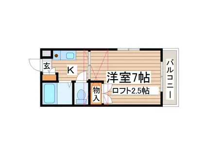 グランディオオヤマ(1K/3階)の間取り写真