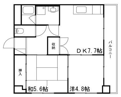 マジェスティコート東雲町(2DK/5階)の間取り写真