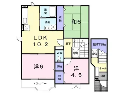 クレストール21 A(3LDK/2階)の間取り写真