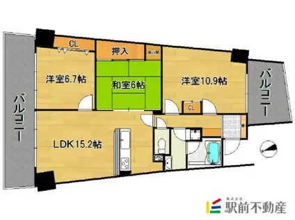 アイランドシティ・インフィニガーデン ノ(3LDK/9階)の間取り写真