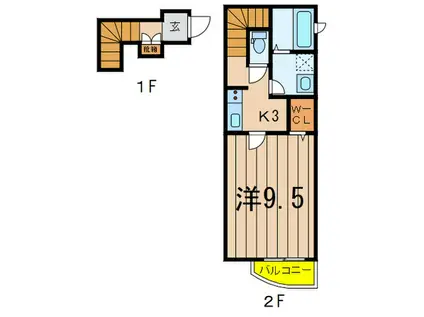 ARGO(1K/2階)の間取り写真