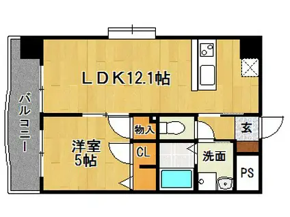スタンドリバー博多駅南(1LDK/3階)の間取り写真