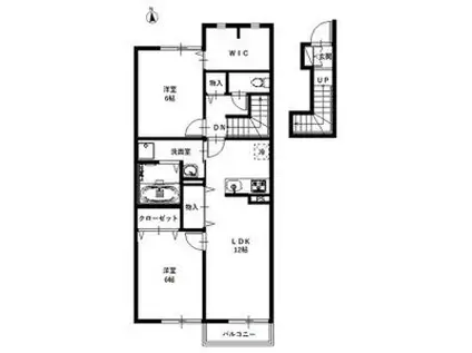 リーブル 中野橋II(2LDK/2階)の間取り写真