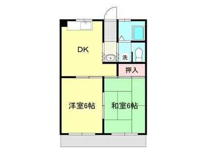 セレーネ妙高白山(2DK/2階)の間取り写真