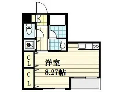 フラワーコーポ(ワンルーム/2階)の間取り写真