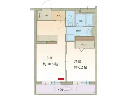 フラワーガーデン下恵土(1LDK/3階)の間取り写真