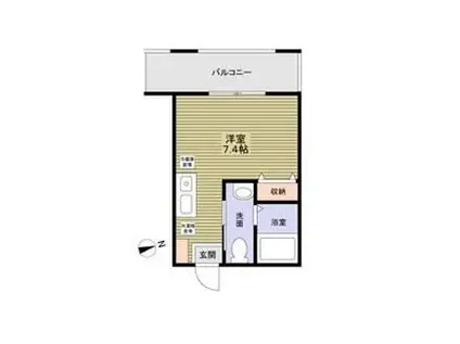 α PARKS イースト(ワンルーム/2階)の間取り写真