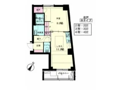 光田参番館(1LDK/2階)の間取り写真