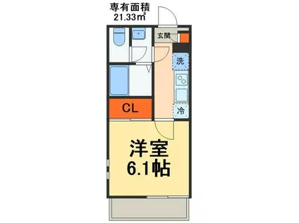 ドエルマクハリ(1K/2階)の間取り写真