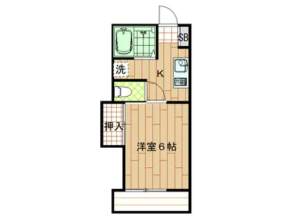 パークウェイ(1K/1階)の間取り写真