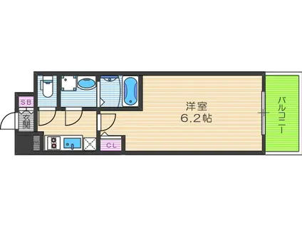 エスリード梅田グレイス(1K/5階)の間取り写真