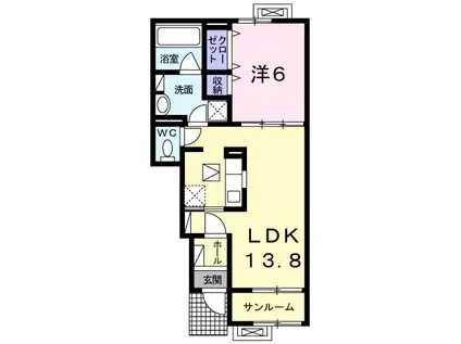 グラナリーウェルス(1LDK/1階)の間取り写真